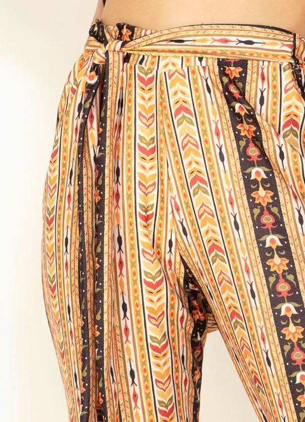 Moda Pop - Calça Étnica Cintura Alta e Amarração 3