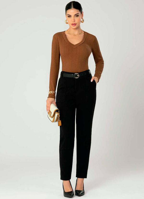 Gris - Calça Feminina Adulta em Alfaiataria Preto 2