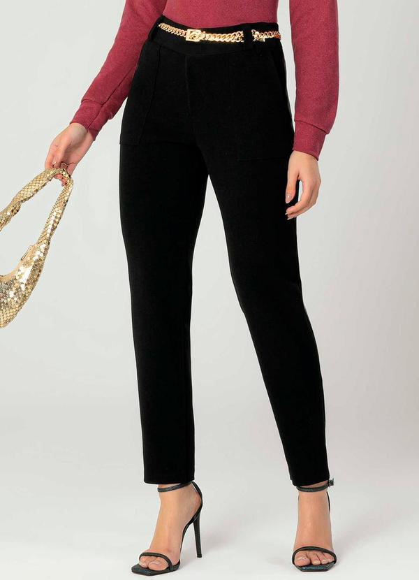 Gris - Calça Feminina Adulta em Alfaiataria Preto 3