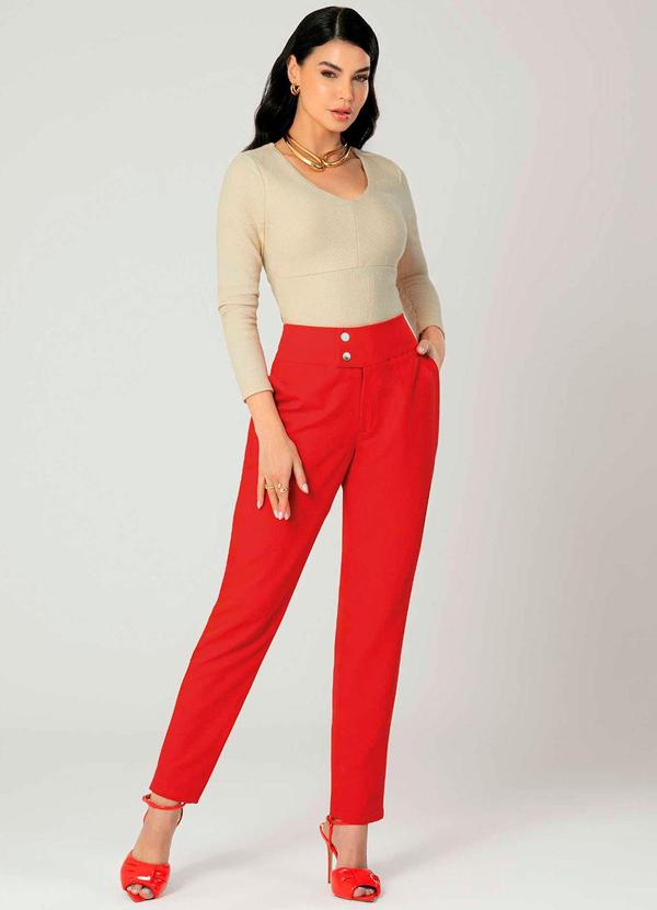 Gris - Calça Feminina Adulta Vermelho 2