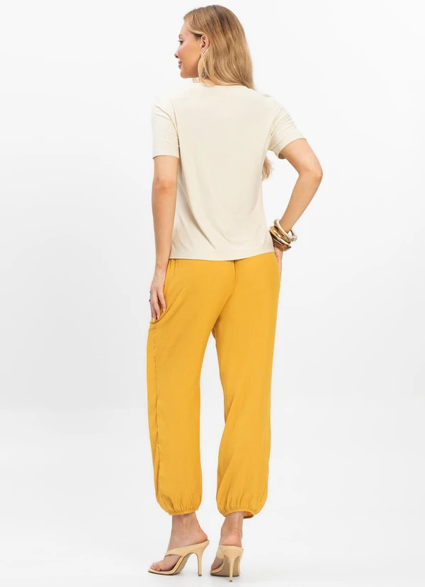 Dianna - Calça Feminina Aladim em Tecido Viscose Amarelo 4