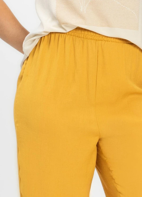 Dianna - Calça Feminina Aladim em Tecido Viscose Amarelo 5