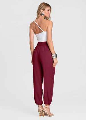 Dianna - Calça Feminina Aladim em Tecido Viscose Vermelho - DIANNA