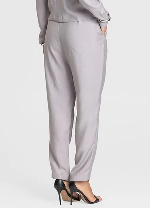 Dianna - Calça Feminina Cenoura Alfaiataria Cinza - DIANNA