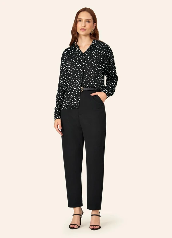 Endless - Calça Feminina Cenoura Alfaiataria Preto