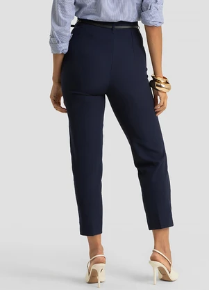 Dianna - Calça Feminina com Cinto Alfaiataria Azul - DIANNA