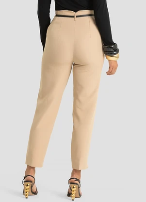 Dianna - Calça Feminina com Cinto Alfaiataria Marrom - DIANNA