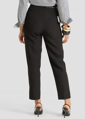 Dianna - Calça Feminina com Cinto Alfaiataria Preto - DIANNA