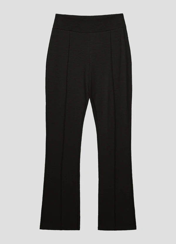 Cereja Rosa - Calça Feminina em Molecotton com Nervura Preto