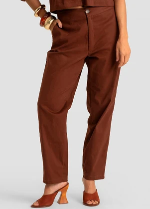 Dianna - Calça Feminina em Sarja com Elastano Marrom - DIANNA