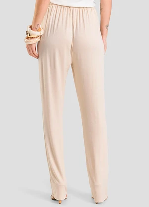 Dianna - Calça Feminina em Visco Maquinetada Bege - DIANNA