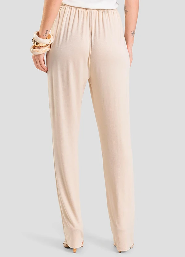 Dianna - Calça Feminina em Visco Maquinetada Bege 2