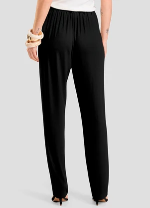 Dianna - Calça Feminina em Visco Maquinetada Preto - DIANNA