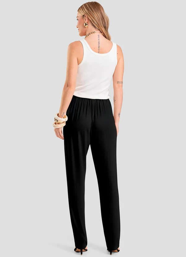 Dianna - Calça Feminina em Visco Maquinetada Preto 4