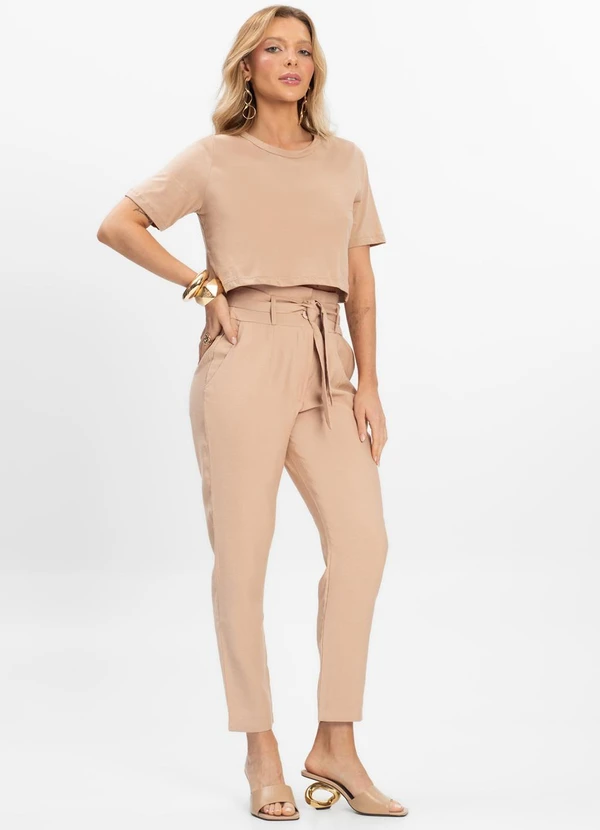 Rovitex - Calça Feminina Marrante Clochard Renaluci Bege 3