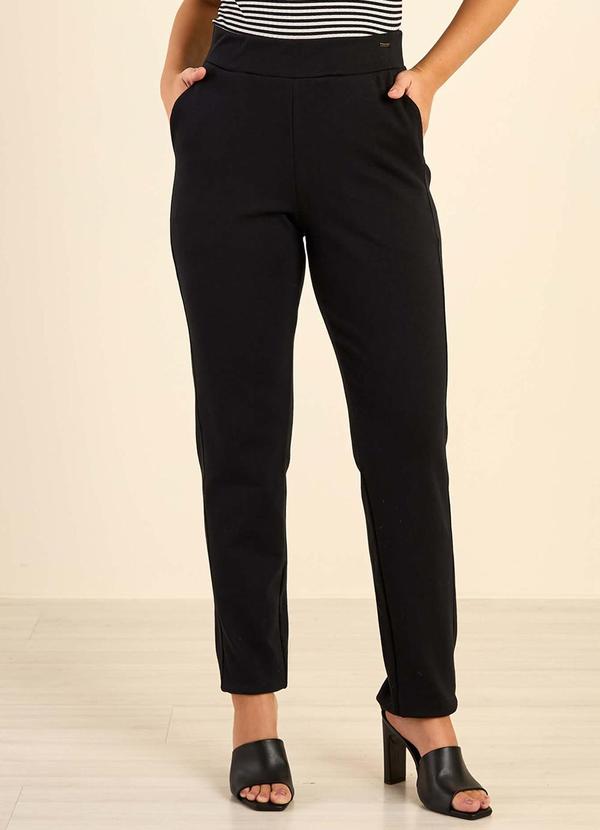 Marialícia - Calça Feminina Moletom Preto