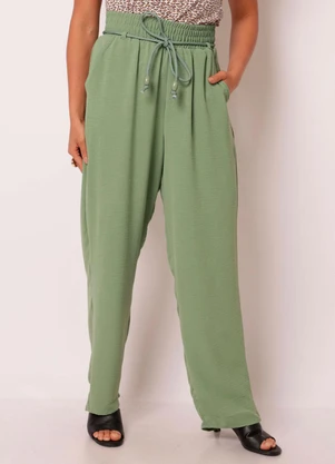 Torra - Calça Feminina Reta com Cordão Verde - TORRA
