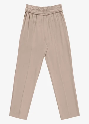 Endless - Calça Feminina Reta em Viscose Bege - ENDLESS