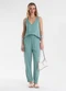 Endless - Calça Feminina Reta em Viscose Bege - variação: Verde