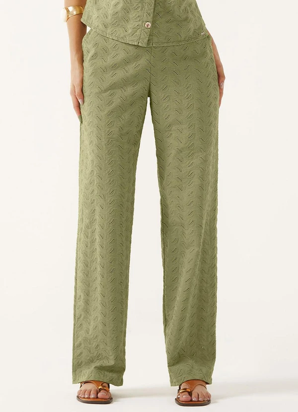 Marialícia - Calça Feminina Reta Laise Verde