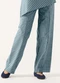 Marialícia - Calça Feminina Tricoline Listrada Marrom - variação: Azul