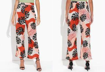 Cala Folhagem Pantalona Cintura Alta