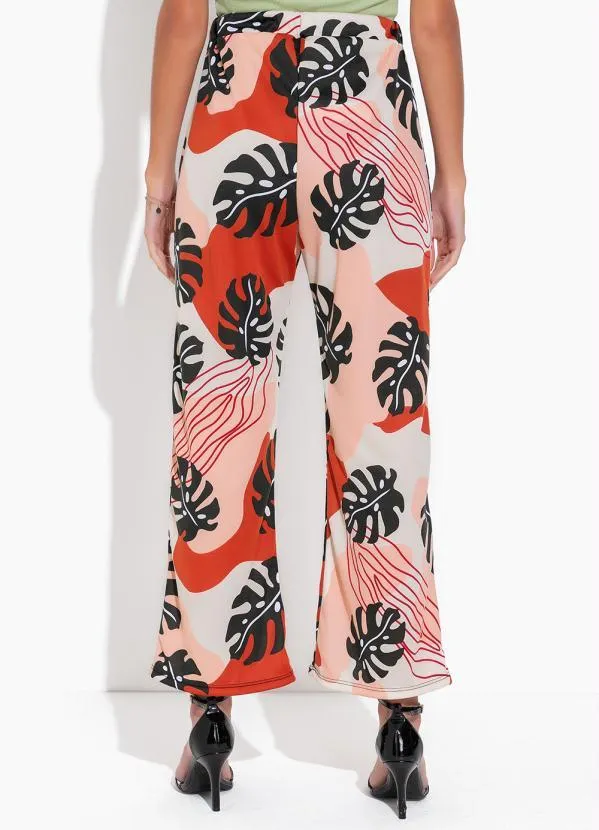 Moda Pop - Calça Folhagem Pantalona Cintura Alta 2