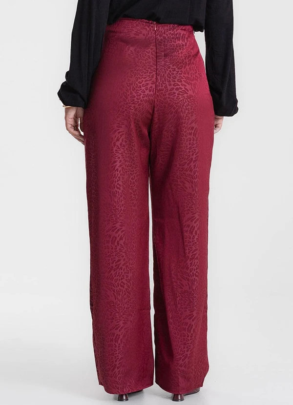 Endless - Calça Jacquard Acetinado Onças Vermelho 2