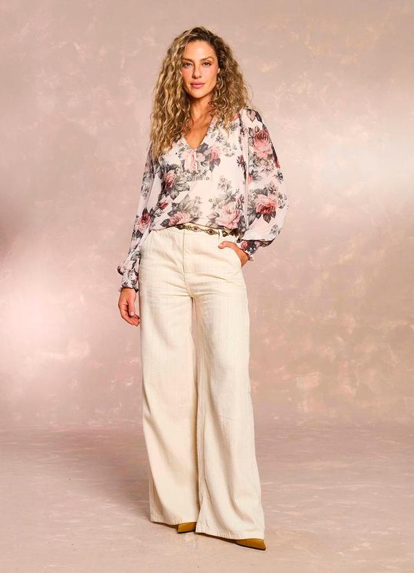Doce Trama - Calça Jardim Decor em Sarja Branco
