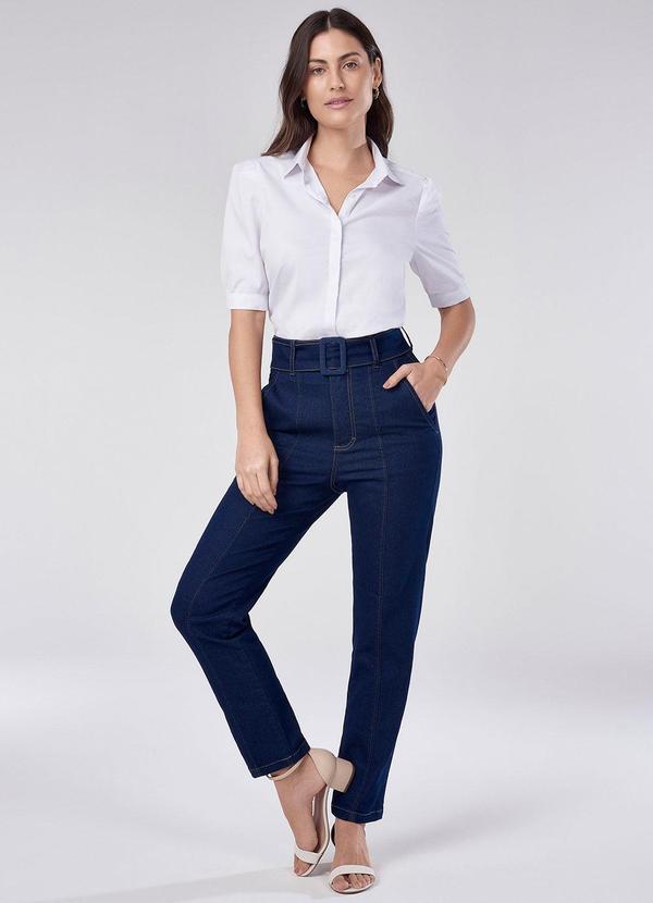Principessa - Calça Jeans Reta com Cinto Ana Julia Azul 3