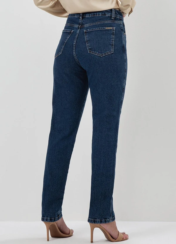 Principessa - Calça Jeans Reta Slim Azul Escuro Safira 2
