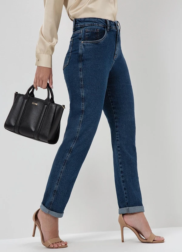 Principessa - Calça Jeans Reta Slim Azul Escuro Safira 4