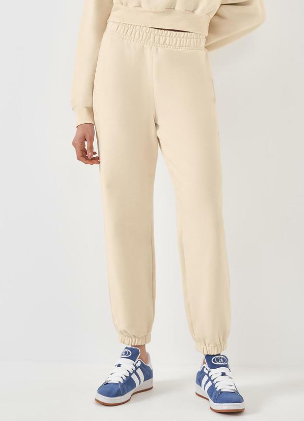 Sofie - Calça Jogger em Moletom Branco