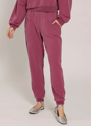 Sofie - Calça Jogger em Moletom Estonado Roxo - SOFIE