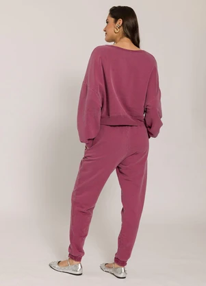 Sofie - Calça Jogger em Moletom Estonado Roxo - SOFIE
