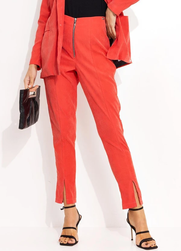 Quintess - Calça Laranja com Zíper