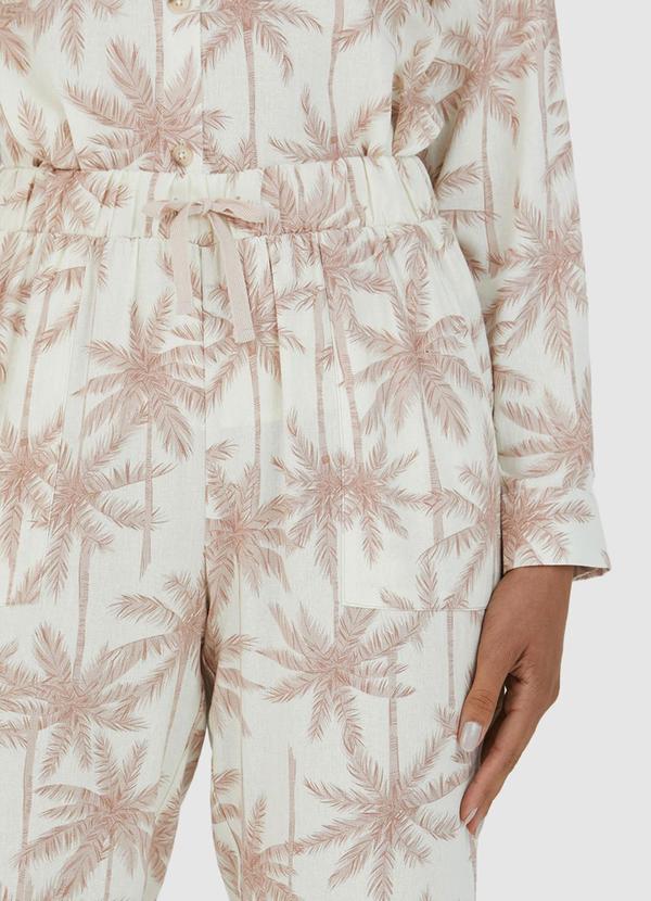 Malwee - Calça Linho Feminina Bege 3