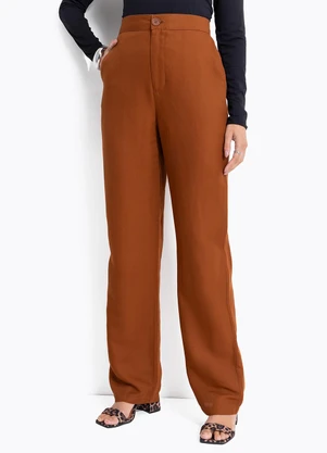 Colcci - Calça Linho Marrom - COLCCI