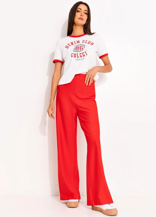 Colcci - Calça Listrada Vermelho 3