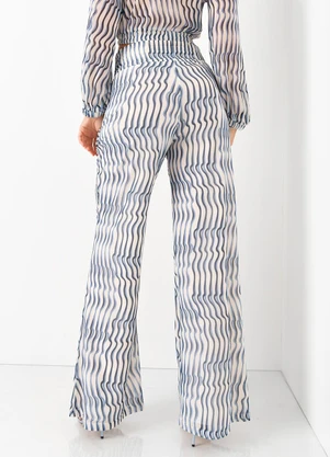 Mob - Calça Malha Tule Estampa Waves Azul - MOB
