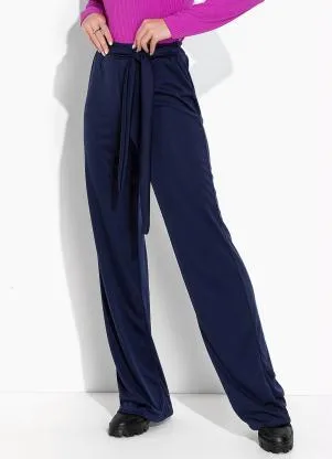 Moda Pop - Calça Marinho com Faixa Fixa para Amarração - MODA POP