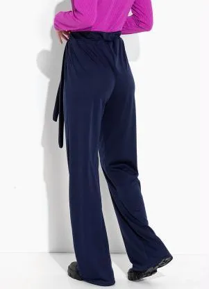 Moda Pop - Calça Marinho com Faixa Fixa para Amarração - MODA POP