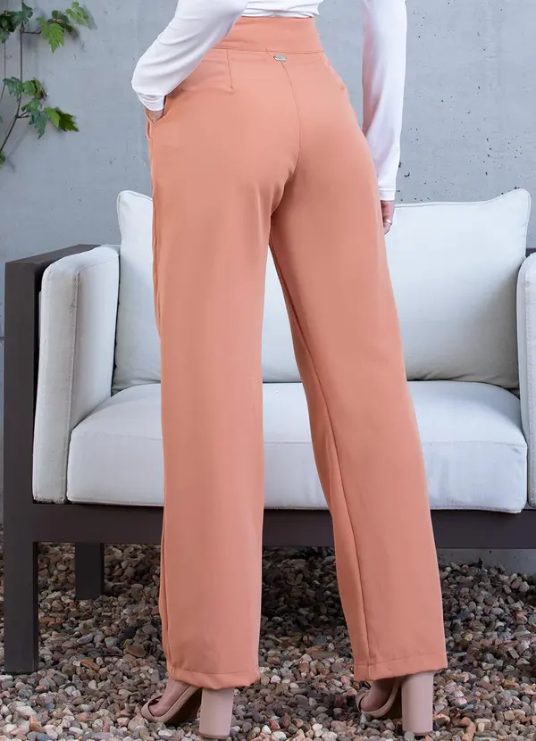 Quintess - Calça Marrom com Cós Transpassado 2