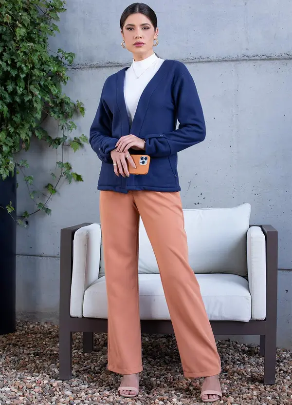 Quintess - Calça Marrom com Cós Transpassado 5