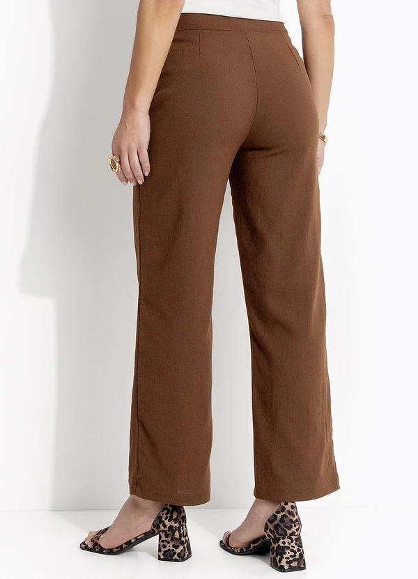 Quintess - Calça Marrom em Linho 2