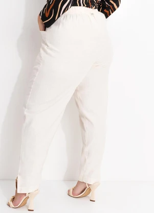 Quintess - Calça Off White em Linho - QUINTESS