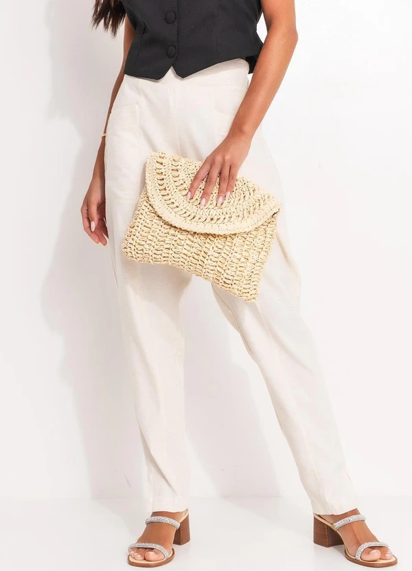 Quintess - Calça Off White em Linho 11