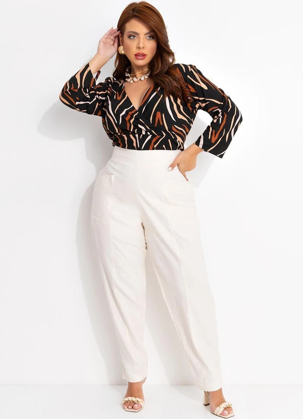 Quintess - Calça Off White em Linho 14