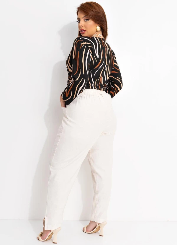 Quintess - Calça Off White em Linho 15