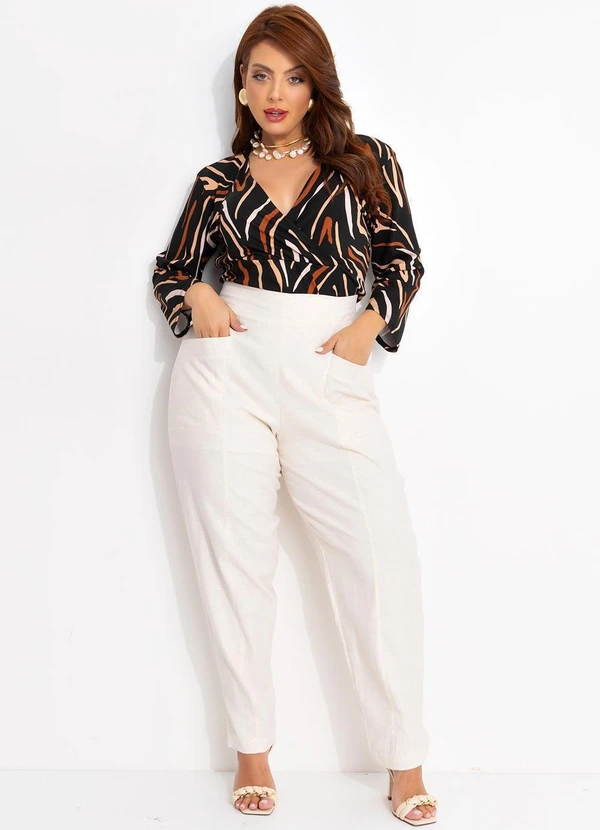 Quintess - Calça Off White em Linho 16